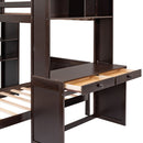 Loft Bed With A Stand Alone Bed, Shelves, Desk, And Wardrobe