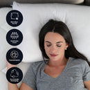 Ghostpillow - Faux Down Luxury Pillow With Microfiber Gel Clusters, Cotton Cover - White