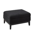 Upholstered Storage Ottoman With Reversible Lid Coffee Table With Rubberwood Legs