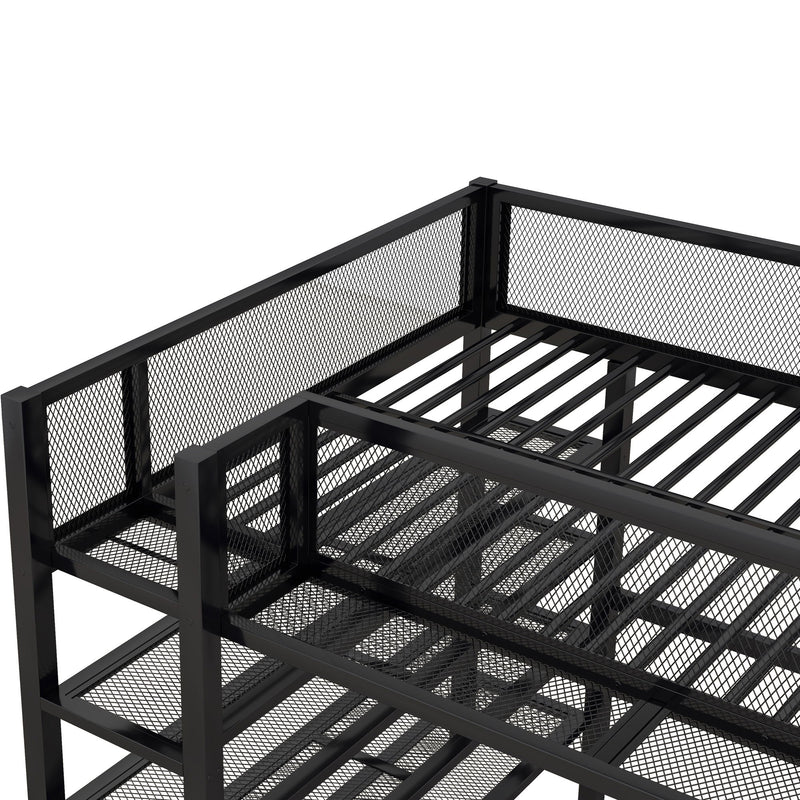 Loft Bed With 4 Tier Shelves And Storage