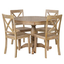 Modern Dining Table Set For 4, Round Table And 4 Kitchen Room Chairs, 5 Piece Kitchen Table Set For Dining Room, Dinette, Breakfast Nook