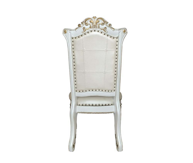 Vendome - Side Chair (Set of 2) - Synthetic Leather & Antique Pearl
