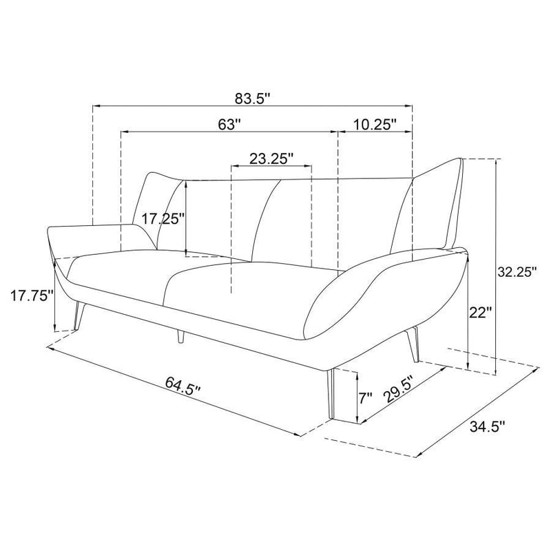 Acton - Upholstered Flared Arm Sofa Set