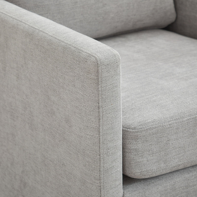 Modern Square Upholstered Swivel Accent Chair With Metal Base