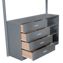 Full Size Teddy FleeceLoft Bed Wood Bed, Gray