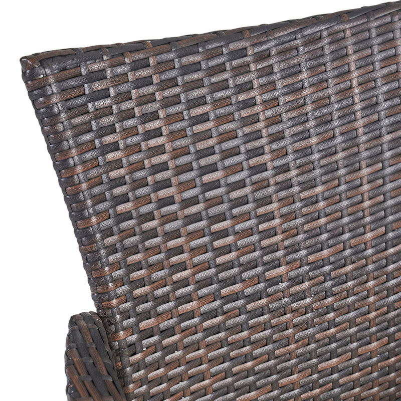 Clementine - Outdoor Wicker Dining Chairs Set With Water Resistant Cushions (Set of 2) - Brown Multi