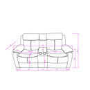 Blanche - Console Reclining Loveseat With LED Lights, Pillow Top Arms, Manual Recline, 2 Cupholders - White
