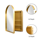 Arched Recessed Medicine Cabinet, Metal Framed Bathroom Wall Cabinet With Mirror And Adjustable Shelves, Wall Mirror With Storage For Bathroom