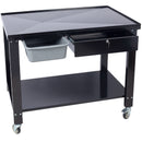 Transmission Teardown Work Station 1 / 2 Ton Capacity Sloping Drain Table Locking Drawer Removable Drain Basin Full-Width Lower Shelf Four 4" Caster Wheels