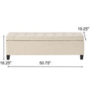 Storage Ottoman With Tufted Top And Pillow Soft Cushioning - Beige