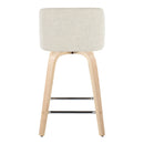 Toriano - Contemporary Fixed Height Counter Stool Swivel With Square Footrest (Set of 2)