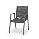 Outdoor Modern Aluminum Dining Chair Set With Rope Sea (Set of 2)