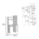 Muncy Computer Desk with Ample Work Surface, Hutch Storage and Single Door Cabinet with 3-Tier Shelves, Black