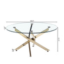 Modern Round Tempered Glass Table With Chrome Legs