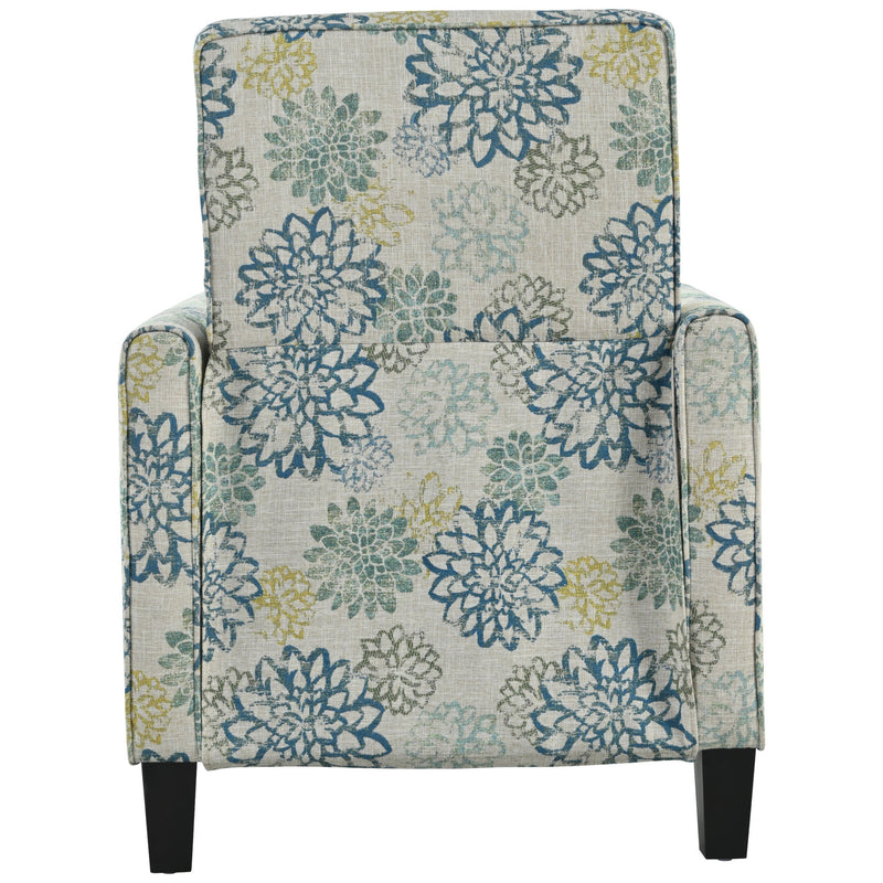 Push Back Upholstered Recliner Armchair