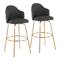 Ahoy - Contemporary Fixed Height Bar Stool & Round Footrest (Set of 2)