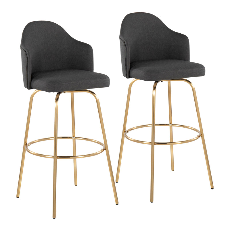 Ahoy - Contemporary Fixed Height Bar Stool & Round Footrest (Set of 2)