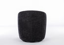 Chenille Fabric Swivel Accent Armchair Barrel Chair With Powder Coating Metal Ring