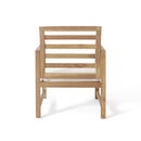 Outdoor Acacia Wood Club Chairs, 2 Pieces Set - Natural Stained / White
