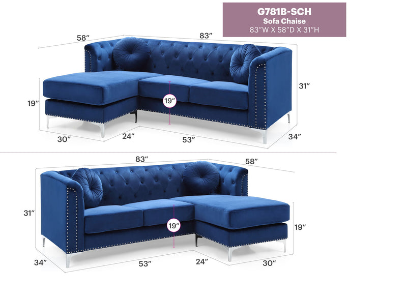 Pompano - Micro Suede Sofa Chaise