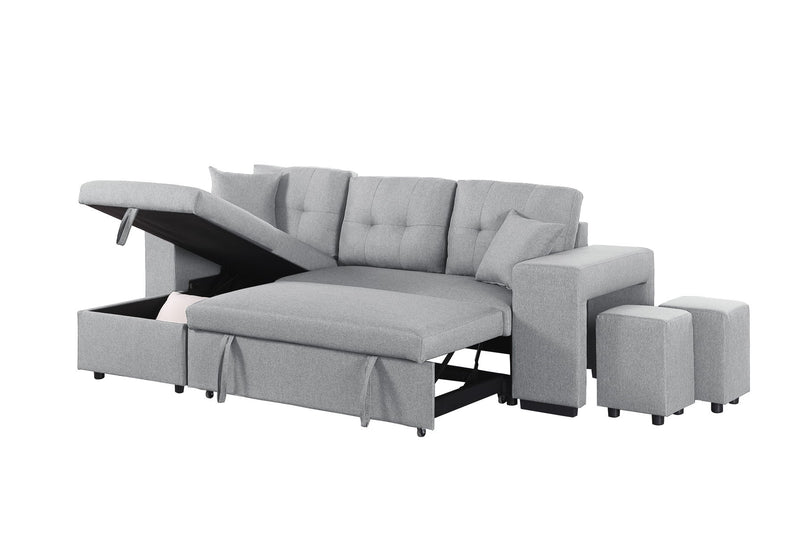 Daniel - Upholstered Reversible Sectional With Pull Out Loveseat