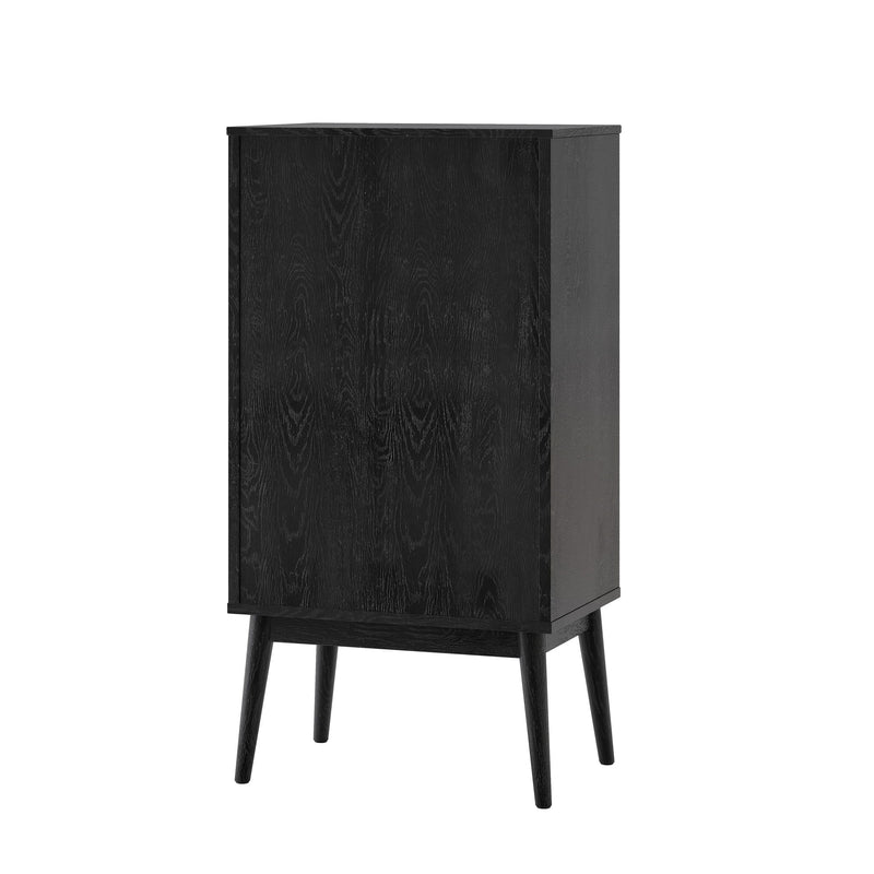 Wilbur - Faux Wood And Rubberwood 4 Drawer Dresser - Black