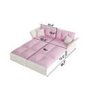 Queen Pull Out Sofa Bed, 3 In 1 Convertible Sleeper Tufted With 2 Soft Pillows