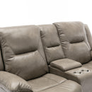 2 Seater Home Theater Recliner Manual Recliner Chair With A LED Light Strip Two Cup Holders And A Storage Box For Living Room