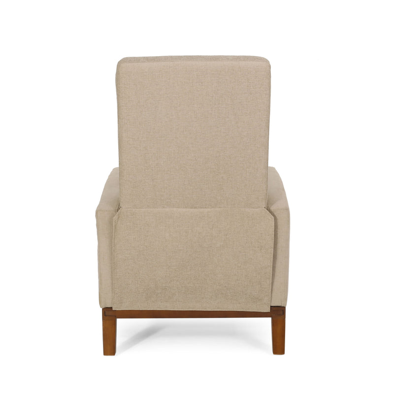 Wide Wood Hand Manual Club Recliner - Sand