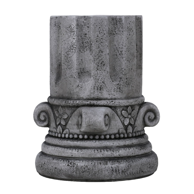 Outdoor End Table, Round Side Table For Patio And Garden - Antique Grey