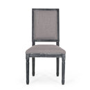 French Country Style Dining Chair With Upholstered Seating And Fluted Legs