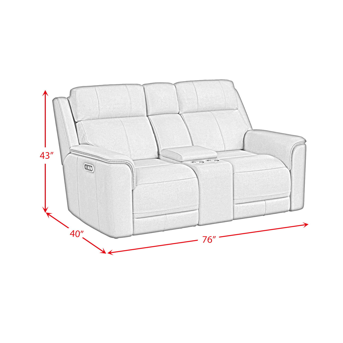 Mustang P3 Loveseat With Console in Dark Brown by Elements International, view 16