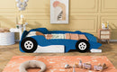 Race Car-Shaped Platform Bed With Wheels