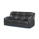 Blanca - Power Reclining Sofa With LED Lights And Power Headrest Frame - Charcoal