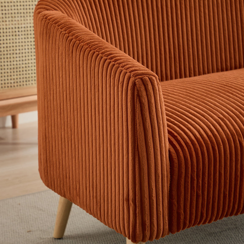 Modern Loveseat Couch Sofa With Corduroy Upholstery, 2 Seat