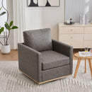Modern Upholstered Square Swivel Accent Chair With 360 Degree Rotation