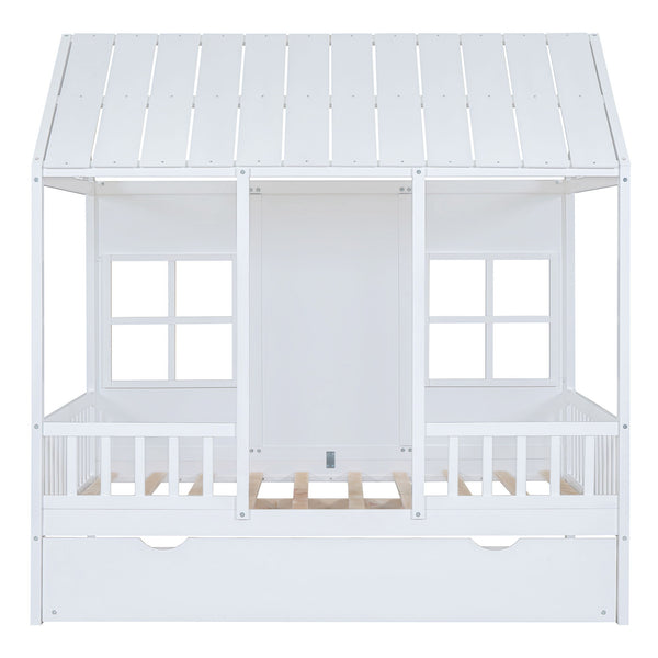 House Bed With Twin Size Trundle, Daybed