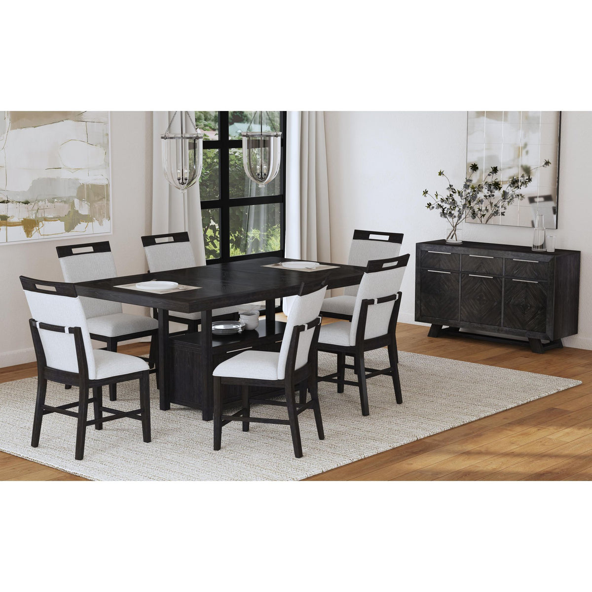 Transcend Counter Height Dining Set in Black by Elements International, view 13
