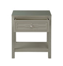 Dylan - Wooden End Side Table Nightstand With Glass Top And Drawer