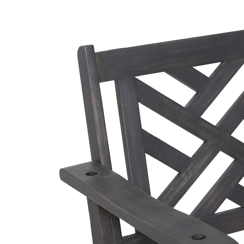 Alejandro - Acacia Wood Porch Swing With Slat Panel Seating