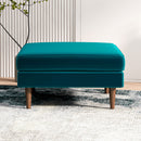 Amber - Square Upholstered Ottoman Linen