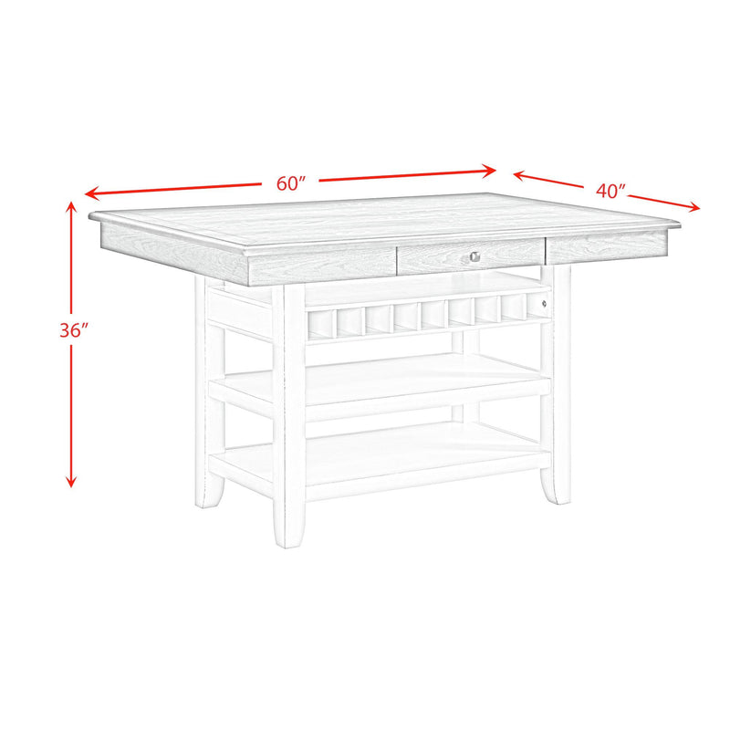 Bellevue - Rectangular Counter Table - Walnut And Antique White