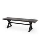 Modern Aluminum Outdoor Dining Bench With X Base