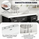 Bathroom Vanity With Sink, 2 Doors 8 Drawers, Soft Close System, Classic Design