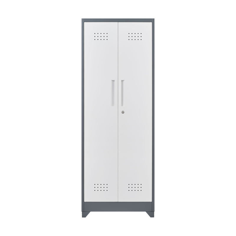 Metal Storage Cabinets, Cleaning Tool Cabinet With Locking Door, Tall Broom Tool Organizer And Storage, Large Storage Cabinet For Kitchen