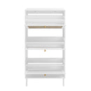 Modern Rattan 3 Door Shoe Rack Cabinet For Entryway
