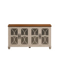 Elegant 4 Door Cabinet With Tempered Glass Doors