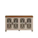Elegant 4 Door Cabinet With Tempered Glass Doors
