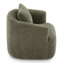 360° Swivel Barrel Sofa Chair With Throw Pillow, Chenille Upholstered Accent Chair