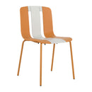 4 Piece Set Of Modern Striped Color- Blocking Single Chairs With Long Table